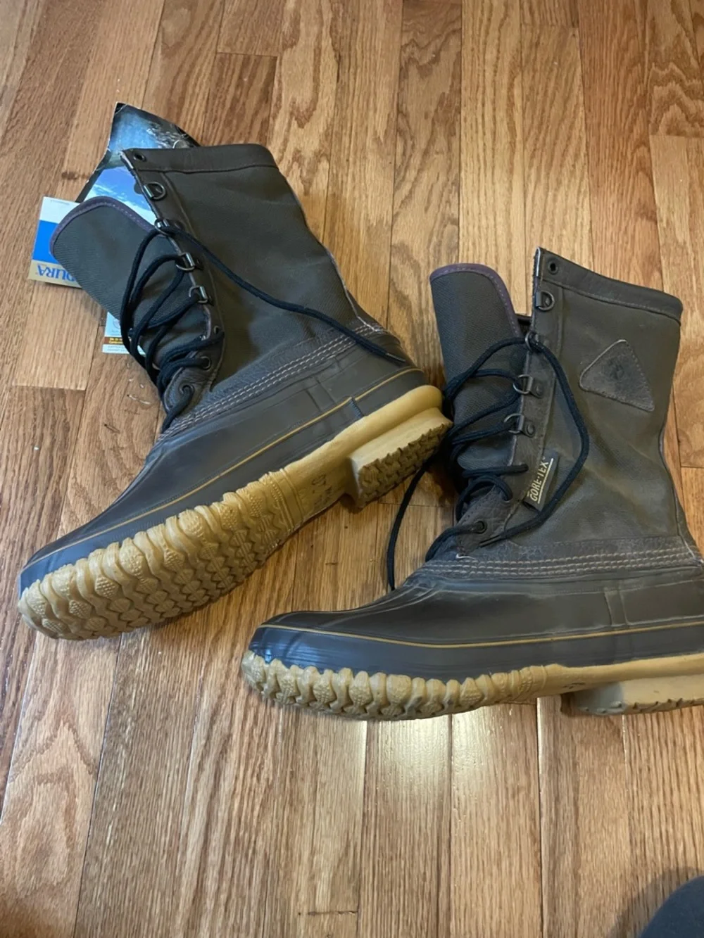 Rocky Lace-Up Outdoor Gore-Tex Size 10 Leather Canvas Rubber Work Rain Boots NWT